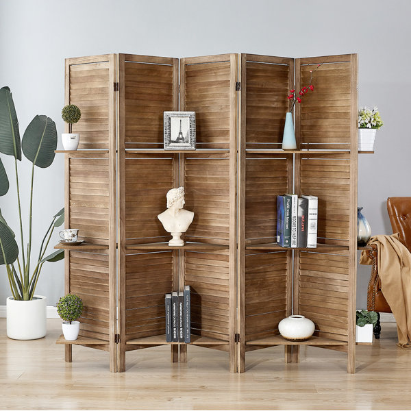 Gracie Oaks Lorrika67" H Wood Folding Room Divider Dualhingers Privacy